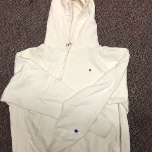 Champion Cream Reverse Weave Hoodie(L)